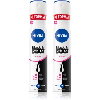 NIVEA Black & White Invisible Clear spray anti-perspirant ambalaj economic